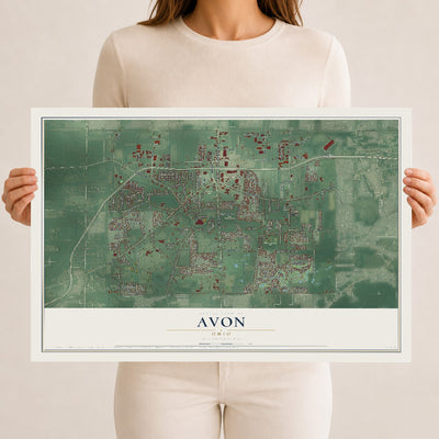 Map of Avon, Ohio, 12 x 18 inch unframed archival matte print