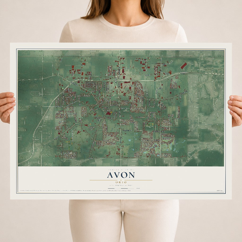 Map of Avon, Ohio, 18 x 24 inch unframed archival matte print