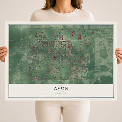 Map of Avon, Ohio, 18 x 24 inch unframed archival matte print