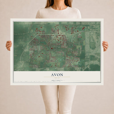 Map of Avon, Ohio, 24 x 36 inch unframed archival matte print