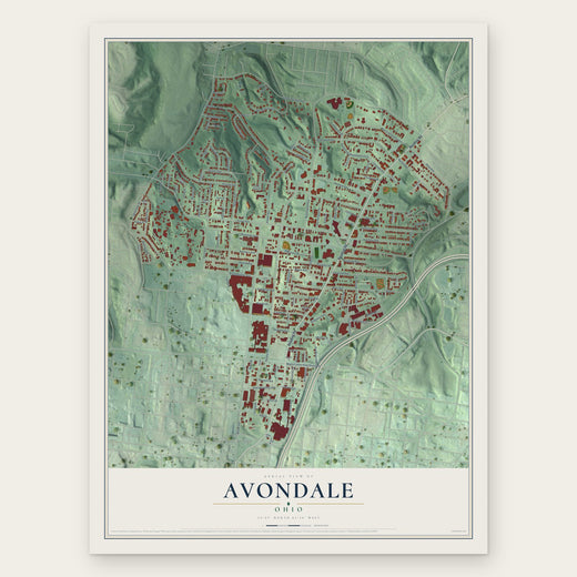 Avondale, Cincinnati, Ohio map print, the full design