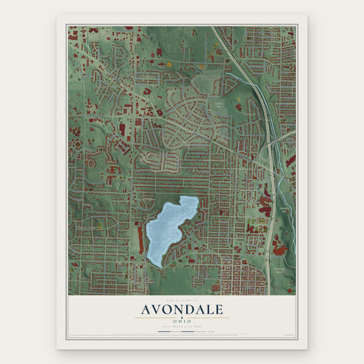 Avondale, Ohio map print, the full design