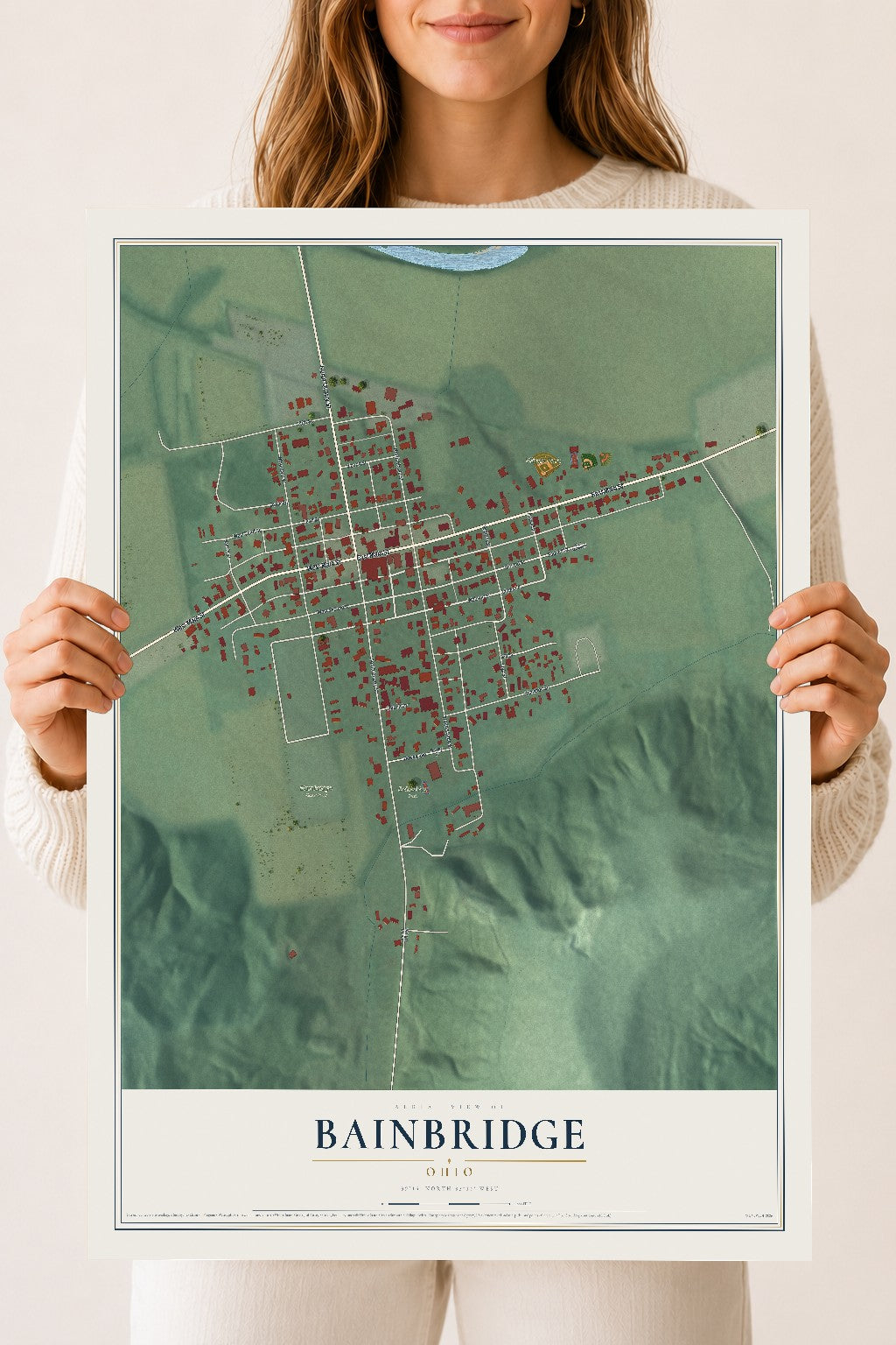 Map of Bainbridge, Ohio, 18 x 24 inch unframed archival matte print