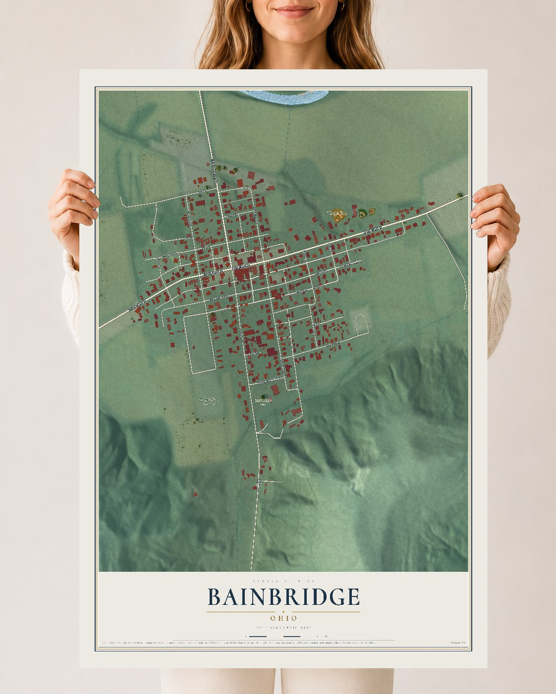 Map of Bainbridge, Ohio, 24 x 36 inch unframed archival matte print