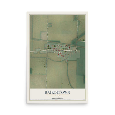 Map of Bairdstown, Ohio, 12 x 18 inch unframed archival matte print