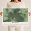 Map of Baltimore, Ohio, 12 x 18 inch unframed archival matte print