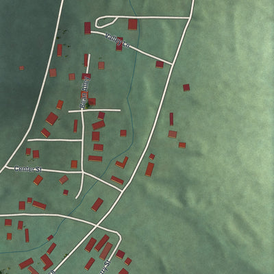 Close-up of the map of Barnhill, Ohio print showing street and building detail