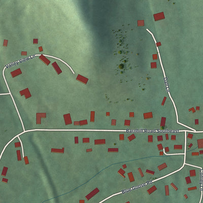 Second close-up of the map of Barnhill, Ohio print showing more streets and buildings