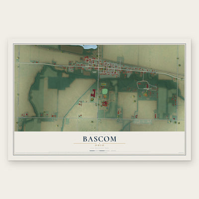 Bascom, Ohio map print, the full design