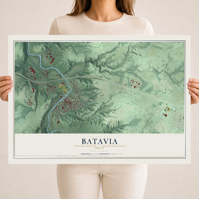 Map of Batavia, Ohio, 18 x 24 inch unframed archival matte print