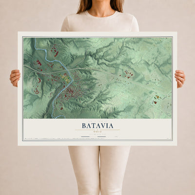 Map of Batavia, Ohio, 24 x 36 inch unframed archival matte print