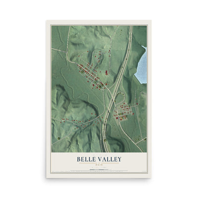 Map of Belle Valley, Ohio, 12 x 18 inch unframed archival matte print