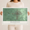 Map of Bellefontaine, Ohio, 12 x 18 inch unframed archival matte print