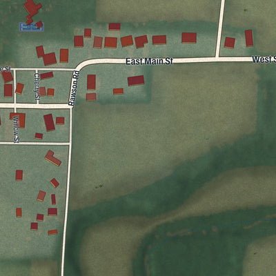 Second close-up of the map of Benton Ridge, Ohio print showing more streets and buildings