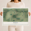 Map of Berkey, Ohio, 12 x 18 inch unframed archival matte print