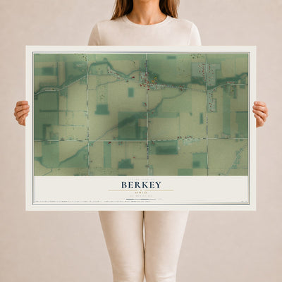 Map of Berkey, Ohio, 24 x 36 inch unframed archival matte print