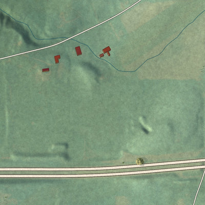 Second close-up of the map of Berlin Heights, Ohio print showing more streets and buildings