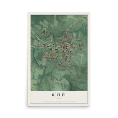 Map of Bethel, Ohio, 12 x 18 inch unframed archival matte print