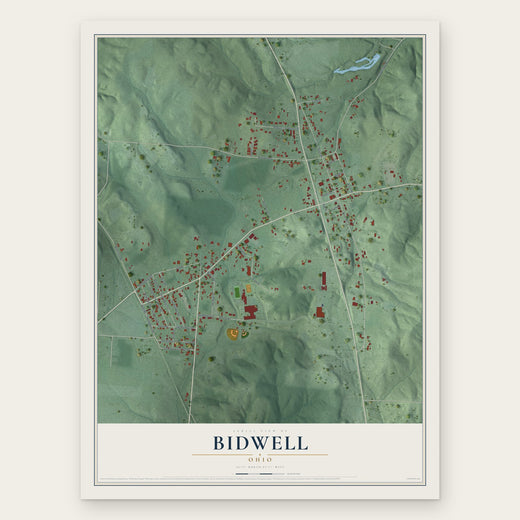 Bidwell, Ohio map print, the full design
