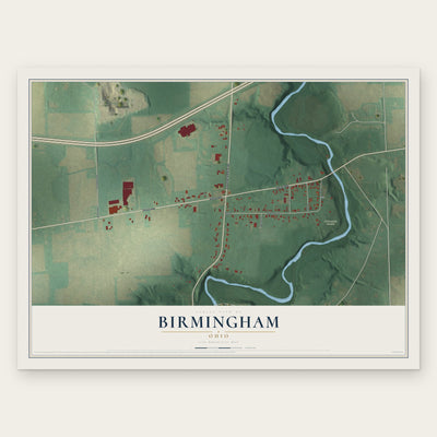 Birmingham, Ohio map print, the full design