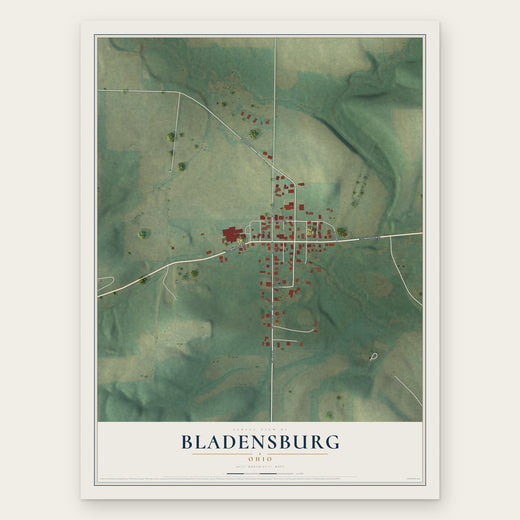 Bladensburg, Ohio map print, the full design