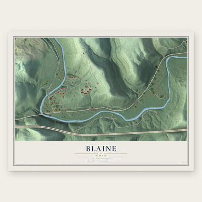 Blaine, Ohio map print, the full design