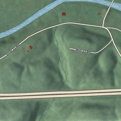 Close-up of the map of Blaine, Ohio print showing street and building detail