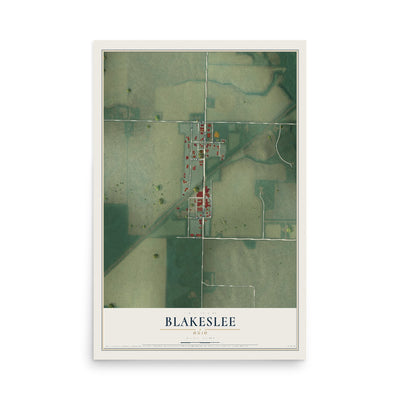 Map of Blakeslee, Ohio, 12 x 18 inch unframed archival matte print