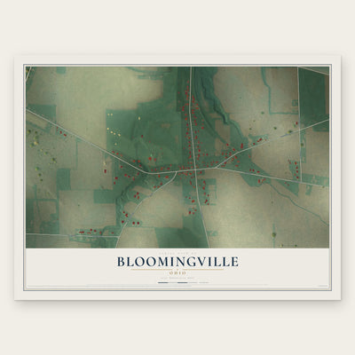 Bloomingville, Ohio map print, the full design