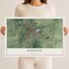 Map of Bluffton, Ohio, 12 x 18 inch unframed archival matte print
