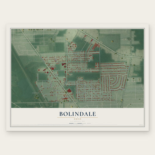 Bolindale, Ohio map print, the full design