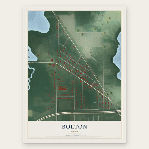 Bolton, Ohio map print, the full design