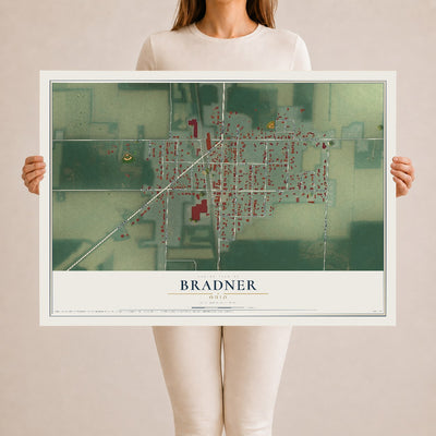 Map of Bradner, Ohio, 24 x 36 inch unframed archival matte print
