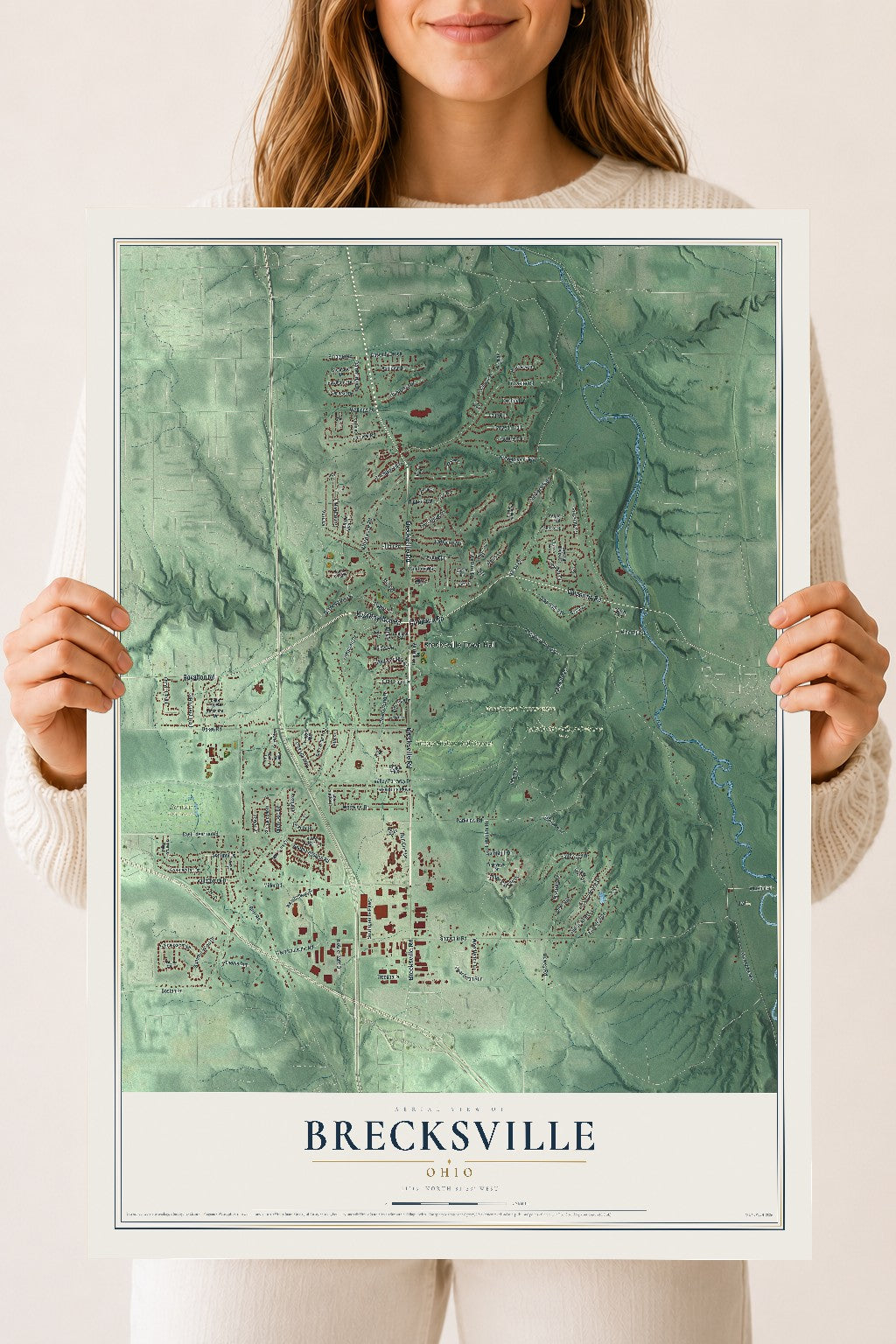 Map of Brecksville, Ohio, 18 x 24 inch unframed archival matte print