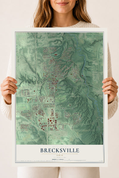 Map of Brecksville, Ohio, 18 x 24 inch unframed archival matte print