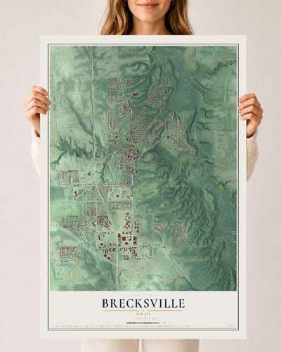 Map of Brecksville, Ohio, 24 x 36 inch unframed archival matte print