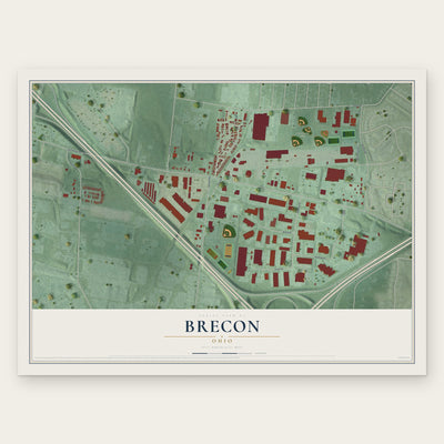 Brecon, Ohio map print, the full design