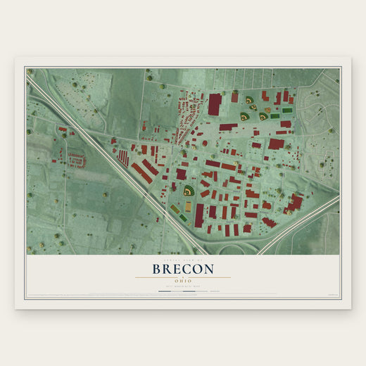 Brecon, Ohio map print, the full design