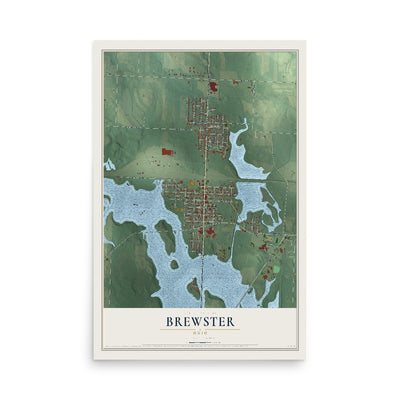 Map of Brewster, Ohio, 12 x 18 inch unframed archival matte print