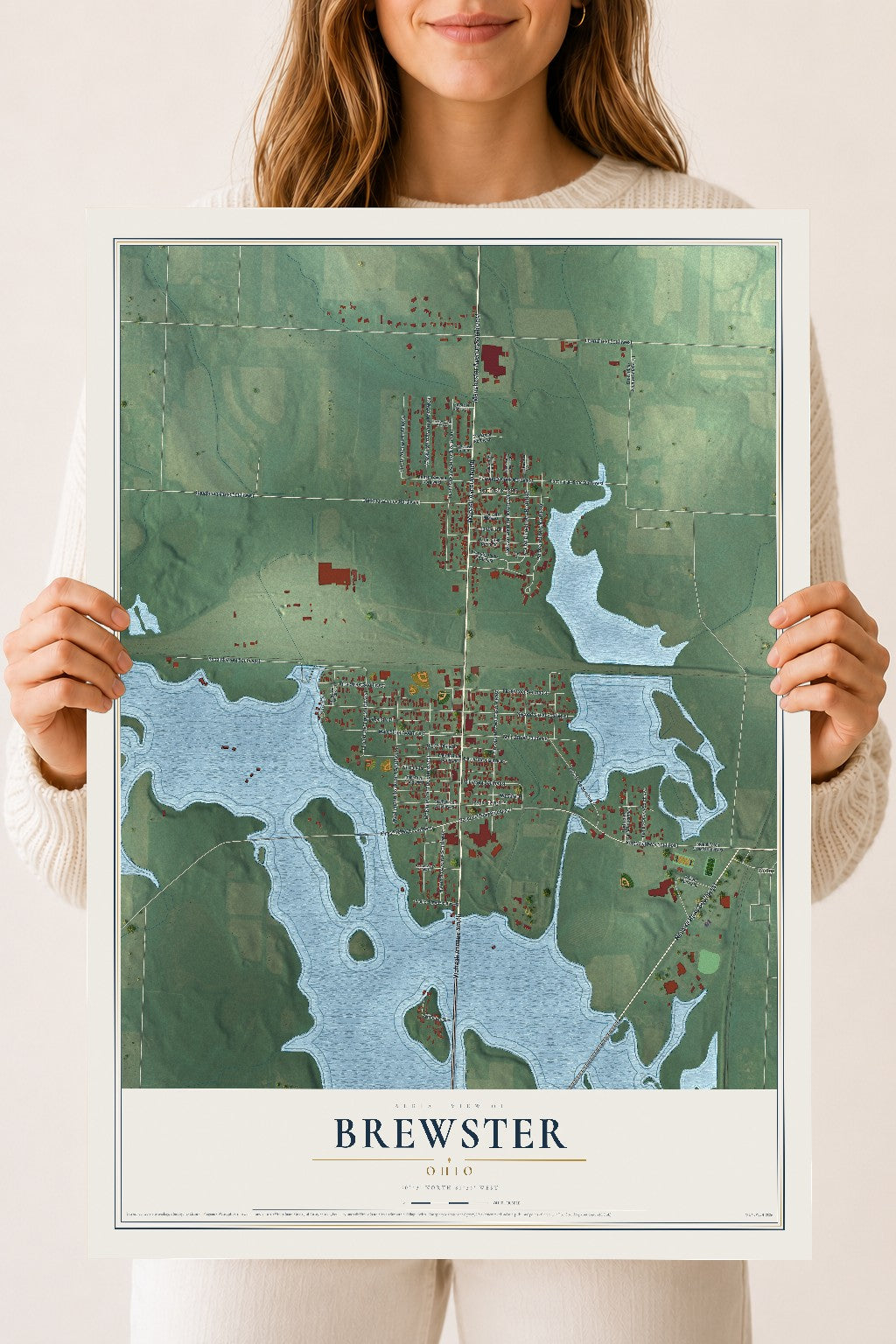 Map of Brewster, Ohio, 18 x 24 inch unframed archival matte print