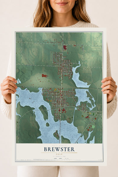 Map of Brewster, Ohio, 18 x 24 inch unframed archival matte print