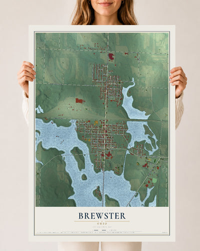 Map of Brewster, Ohio, 24 x 36 inch unframed archival matte print