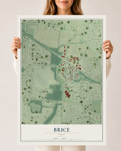 Map of Brice, Ohio, 24 x 36 inch unframed archival matte print