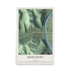 Map of Bridgeport, Ohio, 12 x 18 inch unframed archival matte print