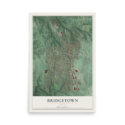 Map of Bridgetown, Ohio, 12 x 18 inch unframed archival matte print