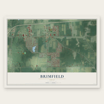 Brimfield, Ohio map print, the full design