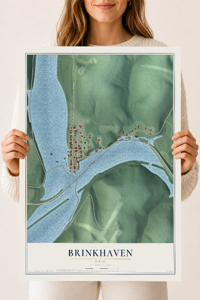 Map of Brinkhaven, Ohio, 18 x 24 inch unframed archival matte print