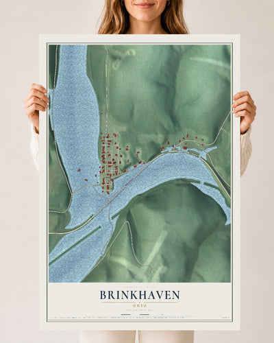 Map of Brinkhaven, Ohio, 24 x 36 inch unframed archival matte print