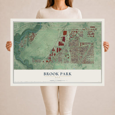 Map of Brook Park, Ohio, 24 x 36 inch unframed archival matte print
