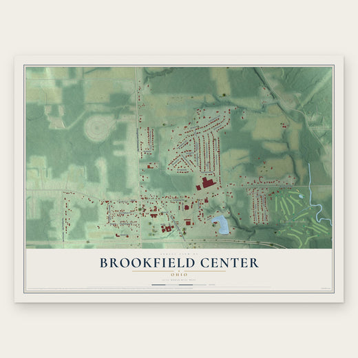 Brookfield Center, Ohio map print, the full design